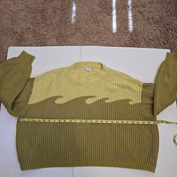 Back Beat Co Green Wave Sweater Size M/L - Picture 4 of 9